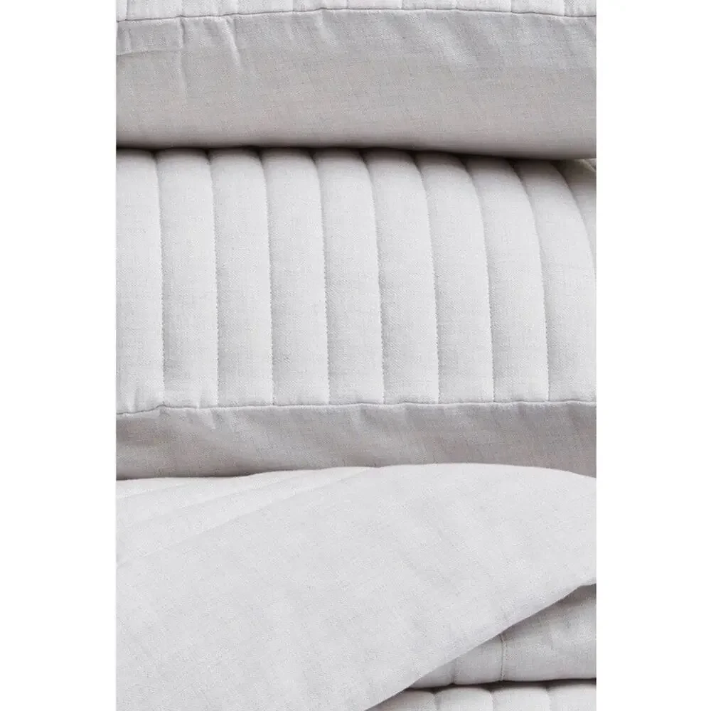 Nordstrom 100% Organic Cotton Twill Quilt Grey Sz King NEW
